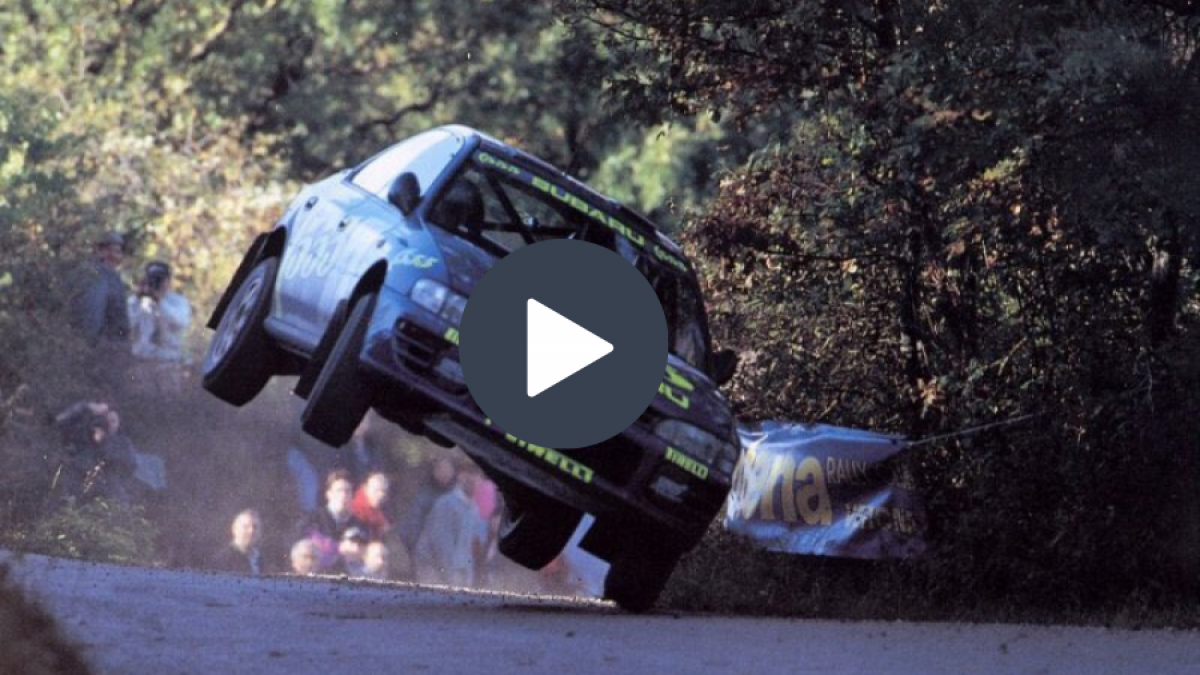 Il celebre salto storto di Colin McRae al Rally Sanremo